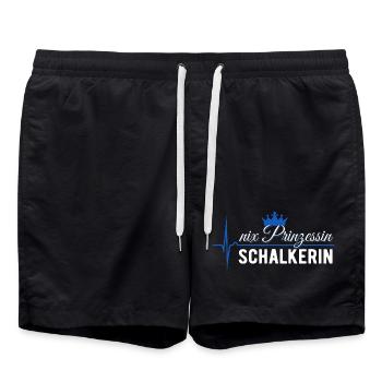 Nix Prinzessin - Schalkerin - ECG Pulse Gift - Swim Trunks - black - Front - AI Model Male 185 light (185cm)