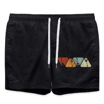 Four Instruments Silhouettes Pastel - Swim Trunks - black - Front - AI Model Male 185 light (185cm)
