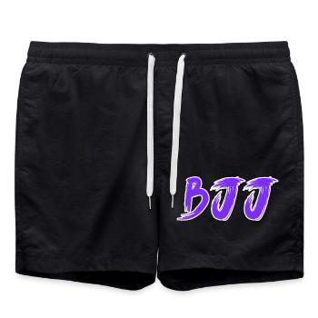 BJJ Purple Belt – Jiu Jitsu Rank Design - Swim Trunks - black - Front - AI Model Male 185 light (185cm)