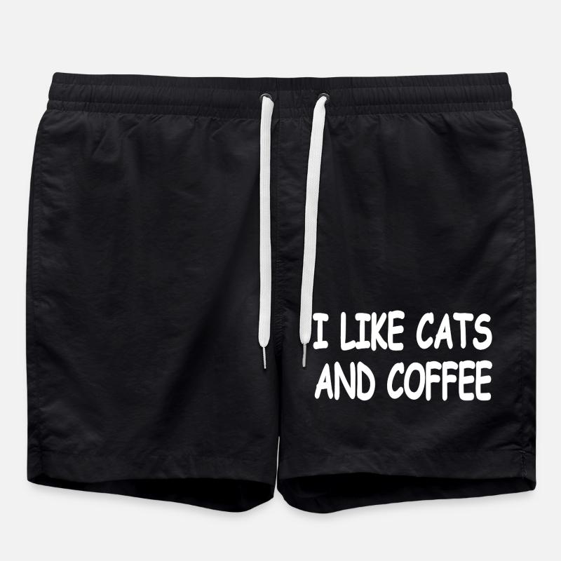 Katzen - Badeshorts - Schwarz