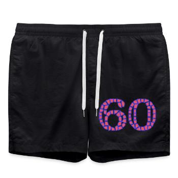 60. 60 ANS. 60e ANNIVERSAIRE. ANNIVERSAIRE 60 ANS. - Short de bain - noir - Devant - AI Model Male 185 light (185cm)