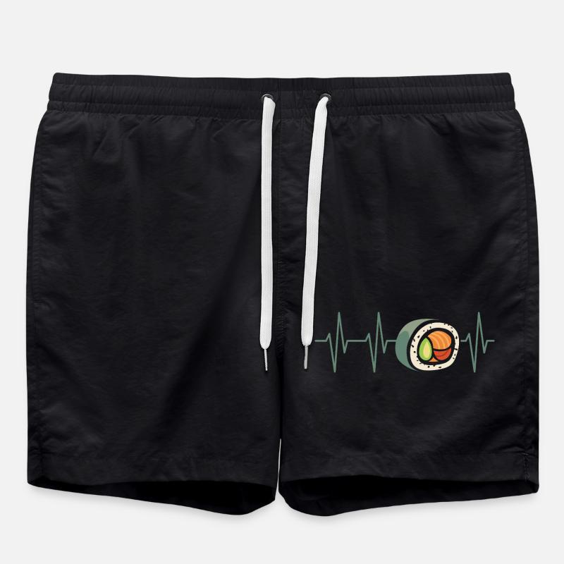 Sushi Heartbeat – Pulse Line Food Design - Short de bain - noir