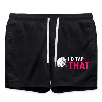 I'd Tap That Funny Golf Humor Joke Saying - Badeshorts - Schwarz - Vorne - AI Model Male 185 light (185cm)