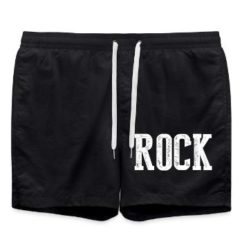 Vintage Rock'n'Roll-Typografie-Design - Badeshorts - Schwarz - Vorne - AI Model Male 185 light (185cm)