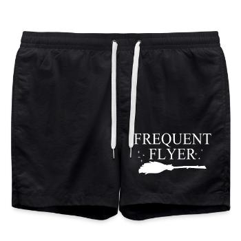 Vielflieger-Hexe - Badeshorts - Schwarz - Vorne - AI Model Male 185 light (185cm)