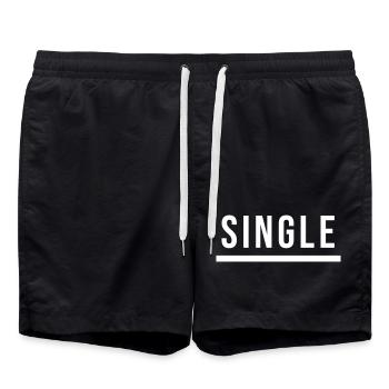 Single Statement Geschenk - Badeshorts - Schwarz - Vorne - AI Model Male 185 light (185cm)