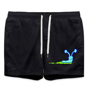 Schnecke Schleimspur niedlich süß glücklich Cool - Badeshorts - Schwarz - Vorne - AI Model Male 185 light (185cm)