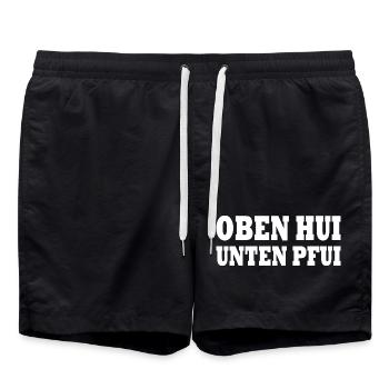 Above hui below ugh - Swim Trunks - black - Front - AI Model Male 185 light (185cm)