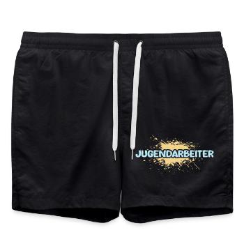 Youth worker - Swim Trunks - black - Front - AI Model Male 185 light (185cm)