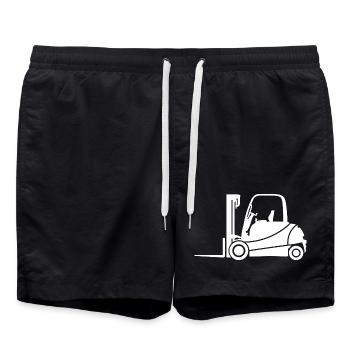 Forklift Silhouette: Transport & Forklift Driver - Swim Trunks - black - Front - AI Model Male 185 light (185cm)