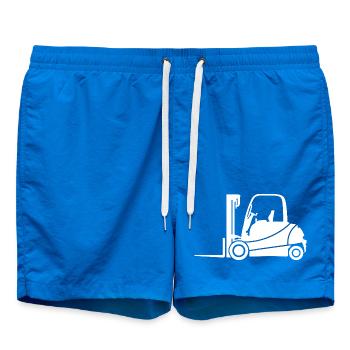 Gabelstapler Silhouette: Transport & Staplerfahrer - Badeshorts - Cobalt blue - Vorne