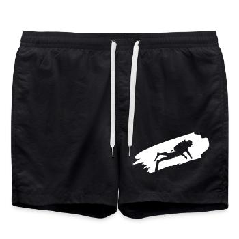 Plongeurs plongeant sous l’eau - Short de bain - noir - Devant - AI Model Male 185 light (185cm)