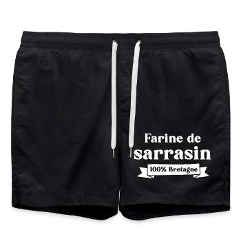 Buckwheat flour 100% Brittany - Swim Trunks - black - Front - AI Model Male 185 light (185cm)