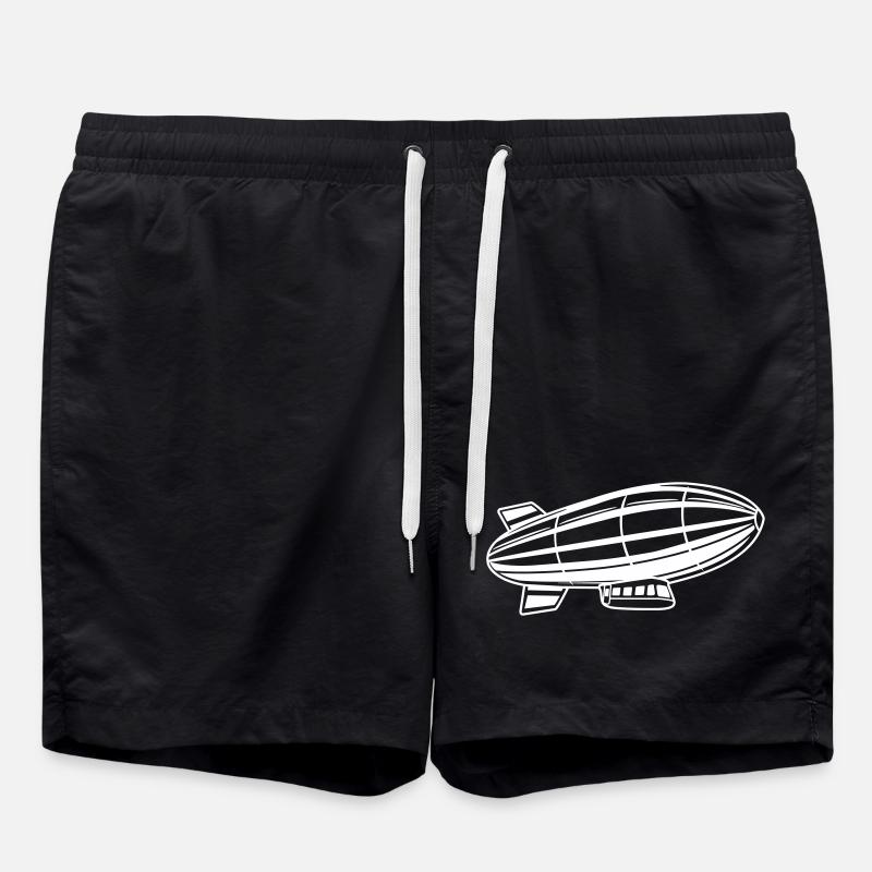 Airship Silhouette Zeppelin - Swim Trunks - black