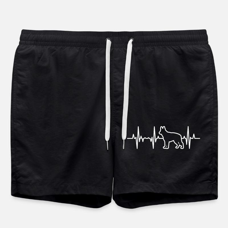 German Shepherd Heartbeat - Swim Trunks - black