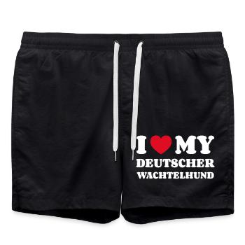 I Love My German Quail Dog Owner - Swim Trunks - black - Front - AI Model Male 185 light (185cm)