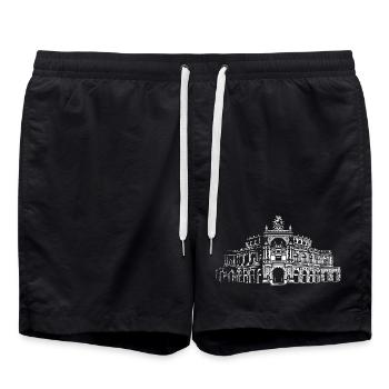 Semperoper Dresde Architecture Art - Short de bain - noir - Devant - AI Model Male 185 light (185cm)