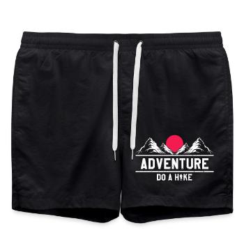 Adventure Awaits Go Explore Hike Nature Trails - Swim Trunks - black - Front - AI Model Male 185 light (185cm)
