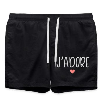 J'Adore Coeur Rose - Short de bain - noir - Devant - AI Model Male 185 light (185cm)