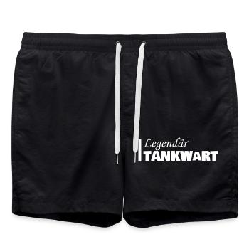 Tankwart als Beruf - Badeshorts - Schwarz - Vorne - AI Model Male 185 light (185cm)