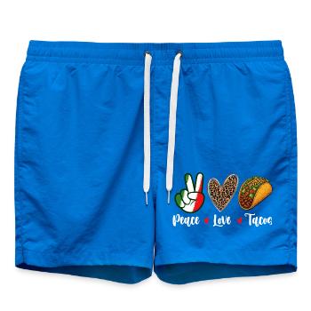 Peace Love Tacos Fiesta Zitat Spaß - Badeshorts - Cobalt blue - Vorne