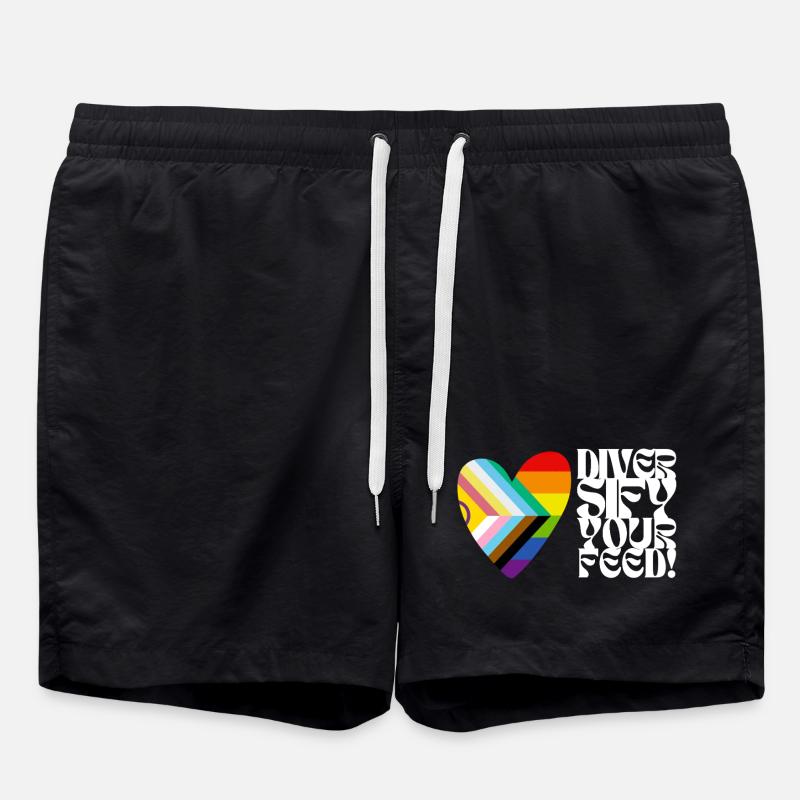 🌈♿ Diversifiez votre alimentation – Progress, Pride&Disability - Short de bain - noir