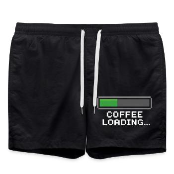 Barre de chargement de café Pixel - Short de bain - noir - Devant - AI Model Male 185 light (185cm)