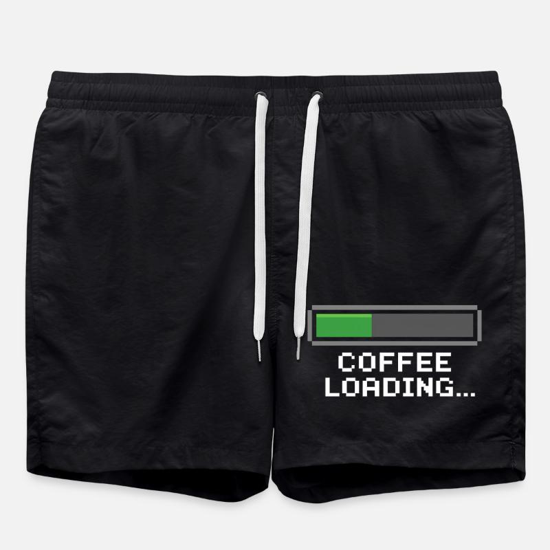 Barre de chargement de café Pixel - Short de bain - noir