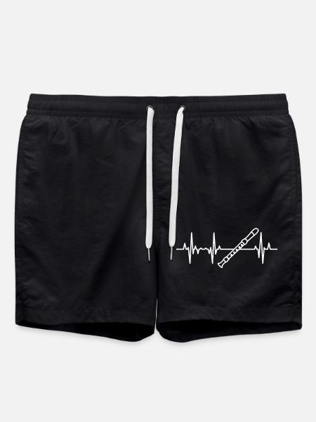 Flute Heartbeat ECG - Short de bain - noir
