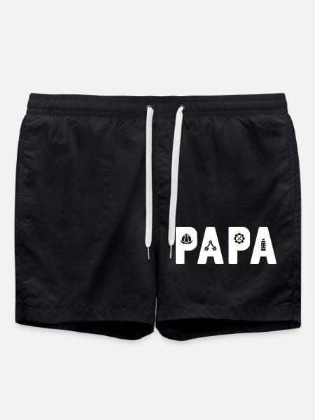 PAPA Engineer: The Mechanical Dad - Swim Trunks - black