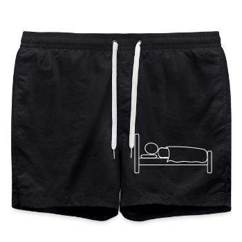 Bonhomme bâton au lit - Short de bain - noir - Devant - AI Model Male 185 light (185cm)