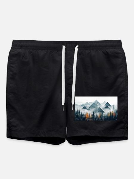Wald Berge - Badeshorts - Schwarz