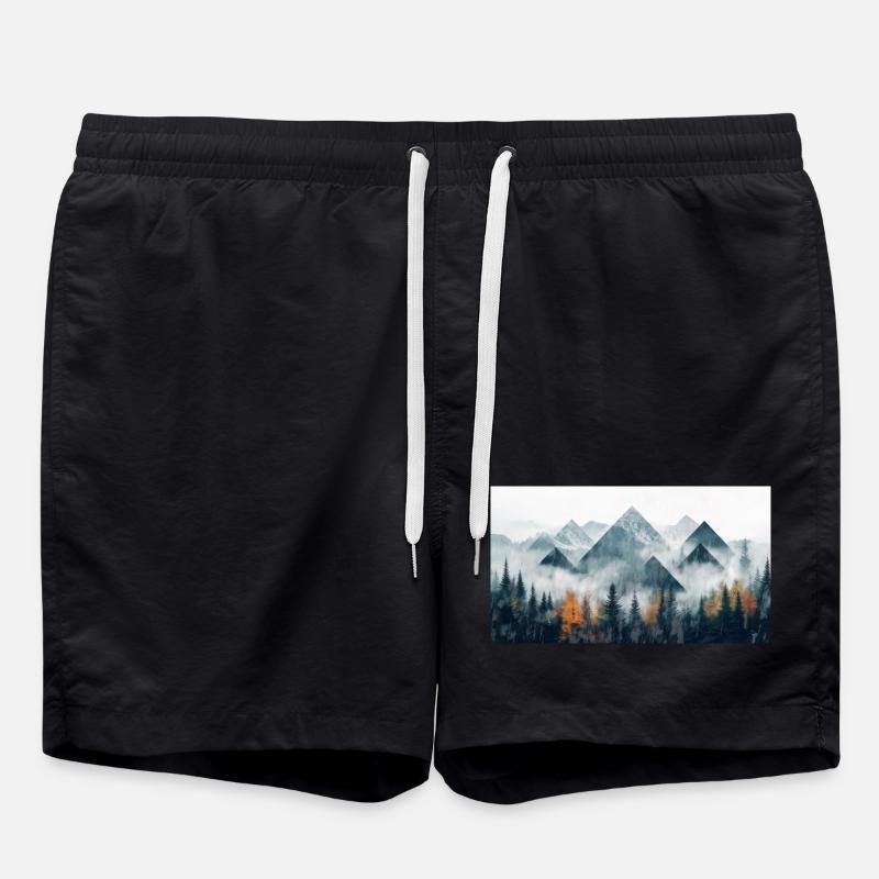 Wald Berge - Badeshorts - Schwarz
