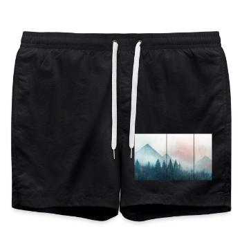 Mountains Vintage - Swim Trunks - black - Front - AI Model Male 185 light (185cm)