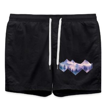 Mountains Nature Hiking - Swim Trunks - black - Front - AI Model Male 185 light (185cm)