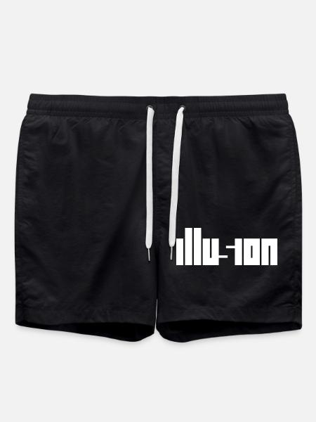 Illusion – Optical Illusion Contrast Design - Swim Trunks - black