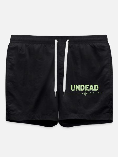 Undead Inside Zombie Saying - Swim Trunks - black