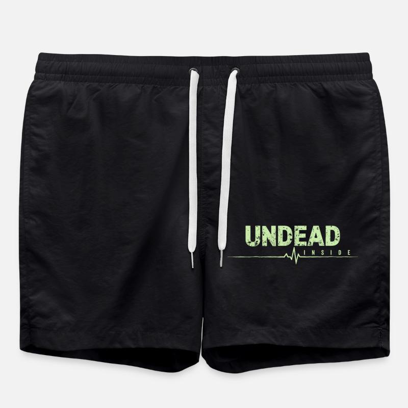 Undead Inside Zombie Saying - Swim Trunks - black