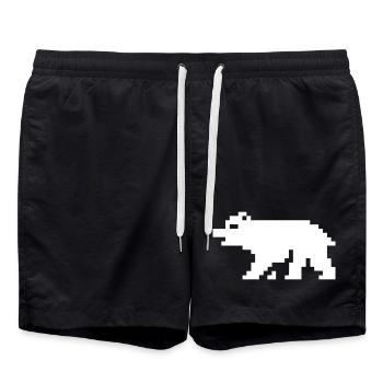 8bit pixel bear - Swim Trunks - black - Front - AI Model Male 185 light (185cm)