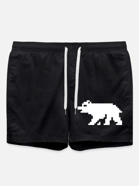 8bit pixel bär - Badeshorts - Schwarz