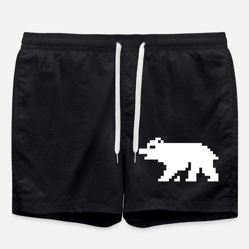Ours en pixels 8 bits - Short de bain - noir