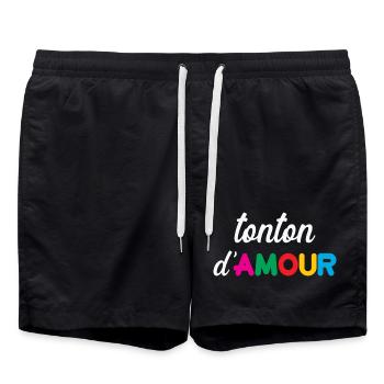 Onkel der Liebe - Familie - Weihnachten - Badeshorts - Schwarz - Vorne - AI Model Male 185 light (185cm)