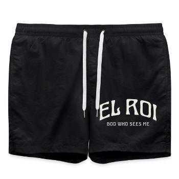 EL ROI God who sees me. - Swim Trunks - black - Front - AI Model Male 185 light (185cm)