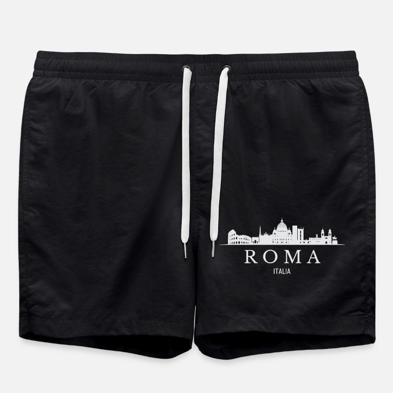 Rome skyline, I love Rome - Swim Trunks - black