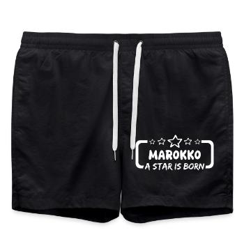 Morocco as a hero - Swim Trunks - black - Front - AI Model Male 185 light (185cm)