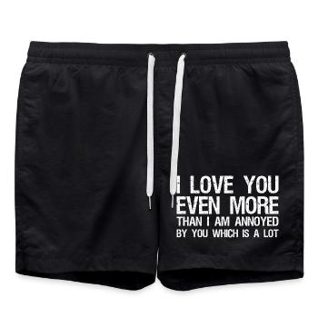 Je t’aime encore plus que tu ne m’ennuies - Short de bain - noir - Devant - AI Model Male 185 light (185cm)