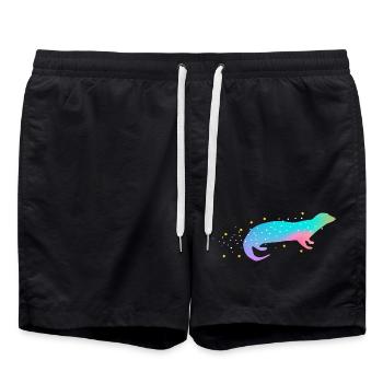 Dégradé de loutre de mer - Short de bain - noir - Devant - AI Model Male 185 light (185cm)