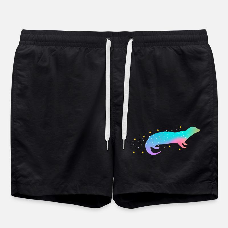 Sea Otter Gradient - Swim Trunks - black