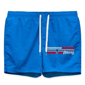 Fredrikstad - Norway Flag - Norge - Norwegen - Badeshorts - Cobalt blue - Vorne