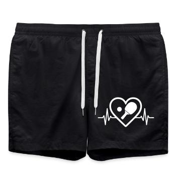 Ping-Pong Heart - Swim Trunks - black - Front - AI Model Male 185 light (185cm)